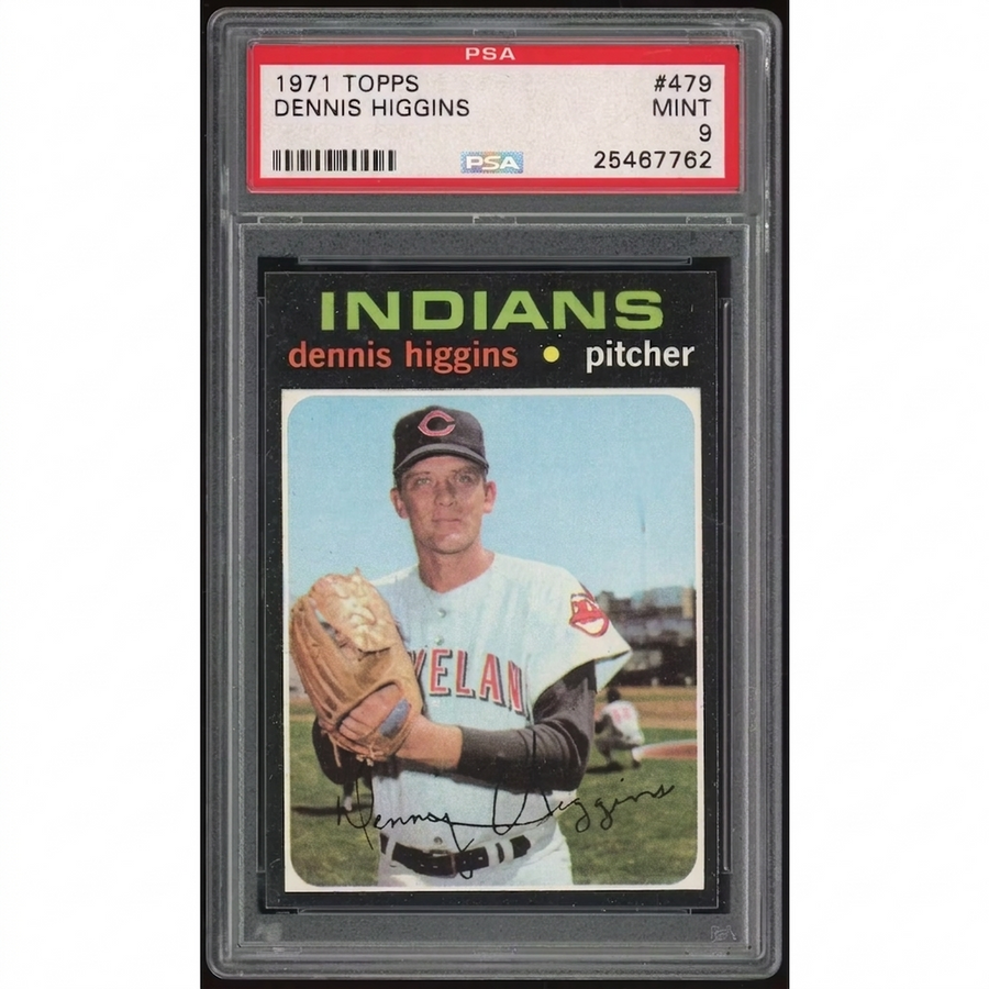 1971 Topps #479 Dennis Higgins Baseball Card | PSA 9
