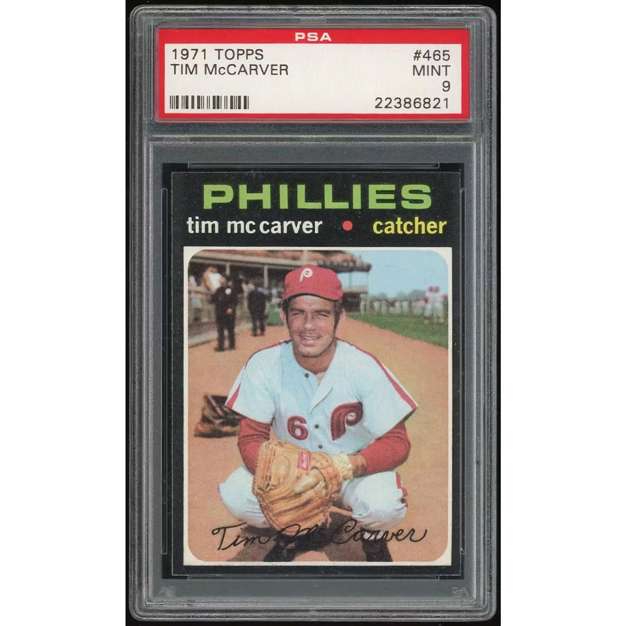 Tim McCarver 1971 Topps #465 Baseball Card | PSA 9