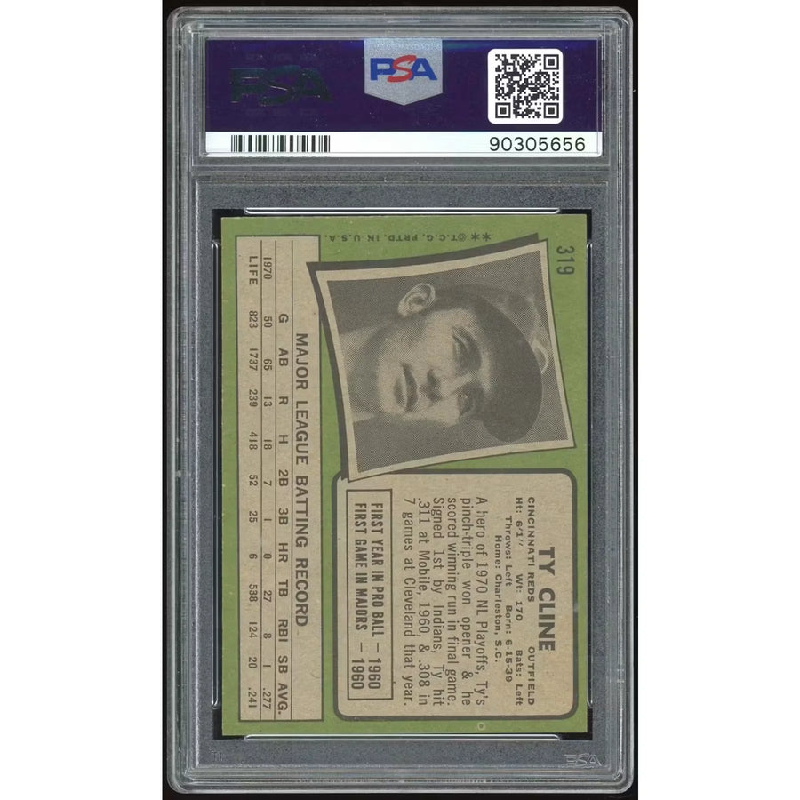 1971 Topps #319 Ty Cline Baseball Card | PSA 9