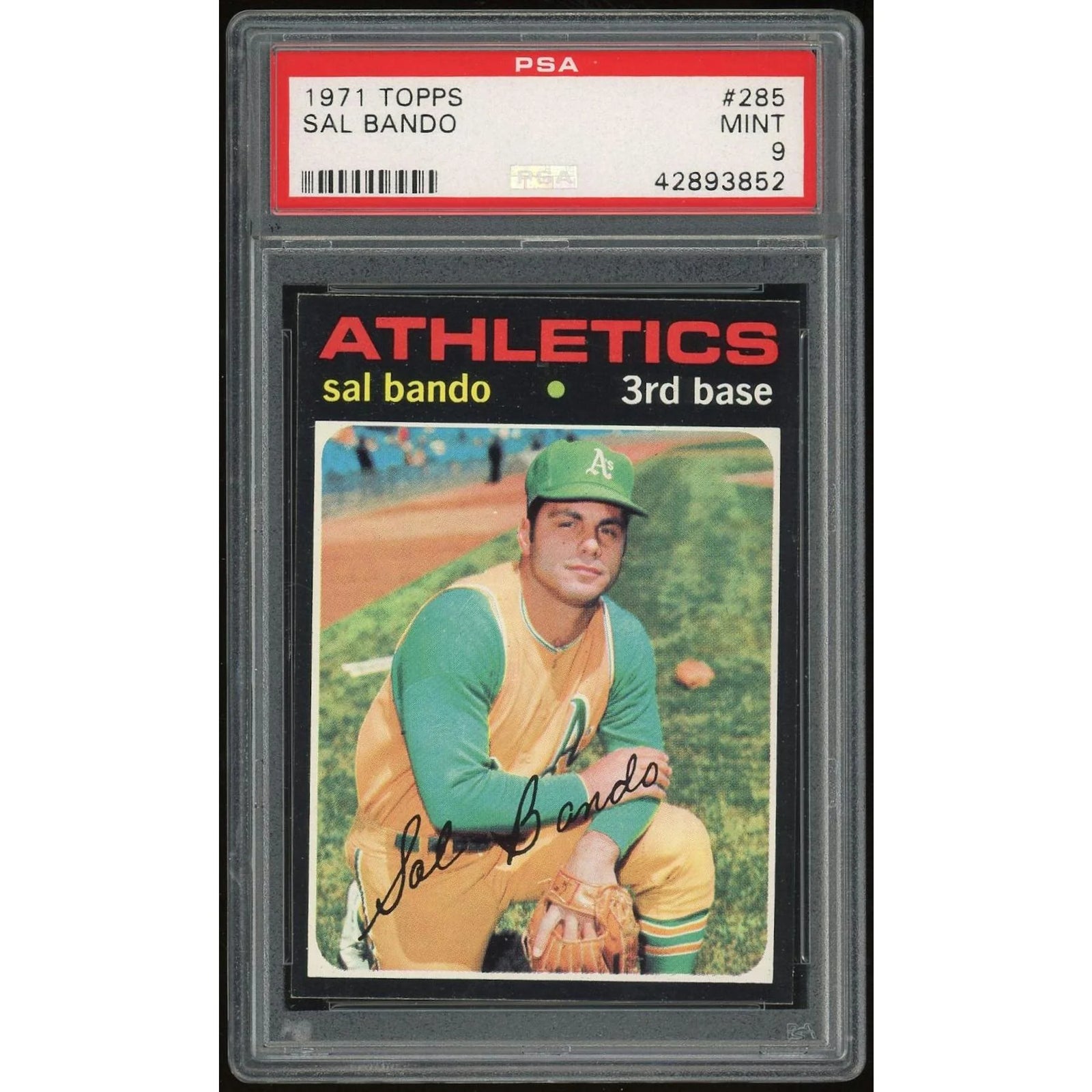 Sal Bando 1971 Topps #285 Baseball Card | PSA 9