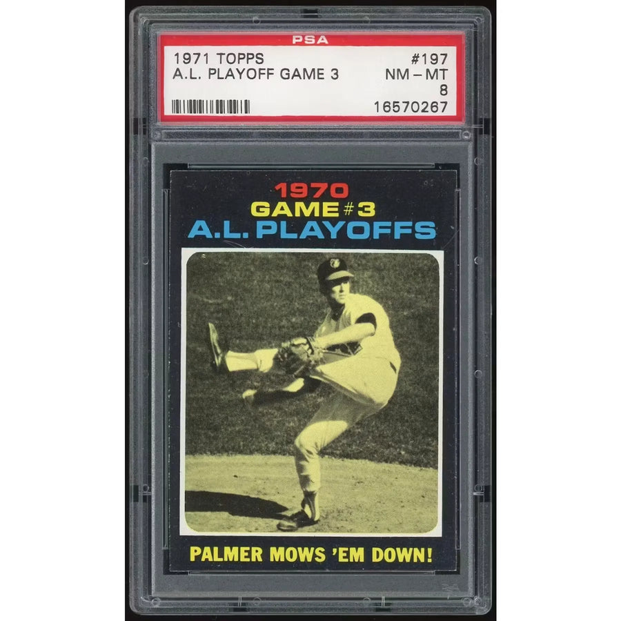 1971 Topps #197 AL Playoff Game 3 Baseball Card | PSA 8