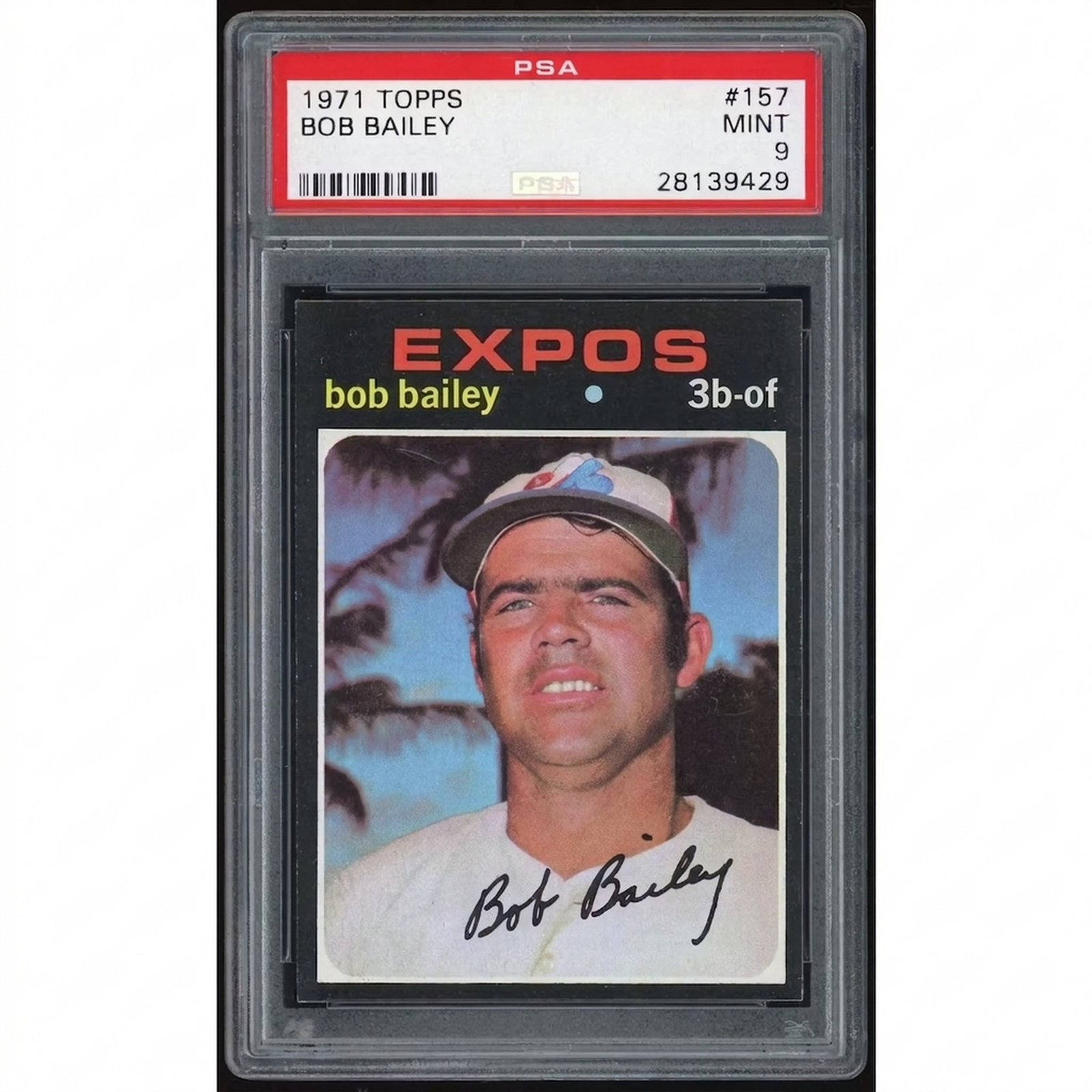 Bob Bailey 1971 Topps #157 Baseball Card | PSA 9