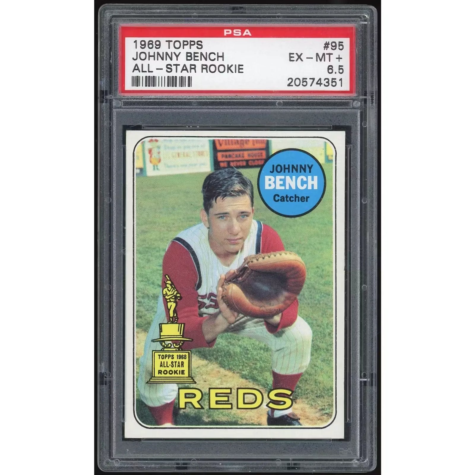 Johnny Bench 1969 Topps #95 Baseball Card | PSA 6.5