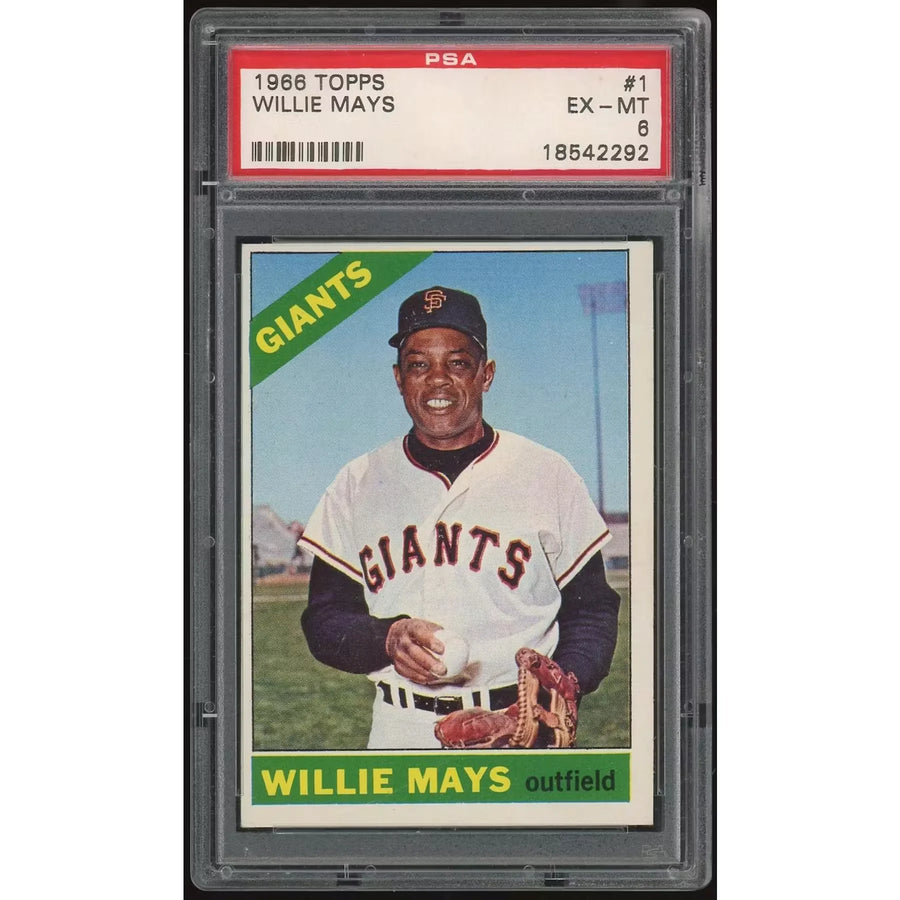 Willie Mays 1966 Topps #1 Baseball Card | PSA 6