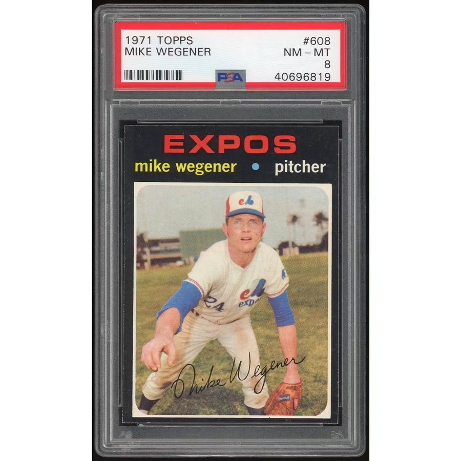 Mike Wegener 1971 Topps #608 Baseball Card | PSA 8