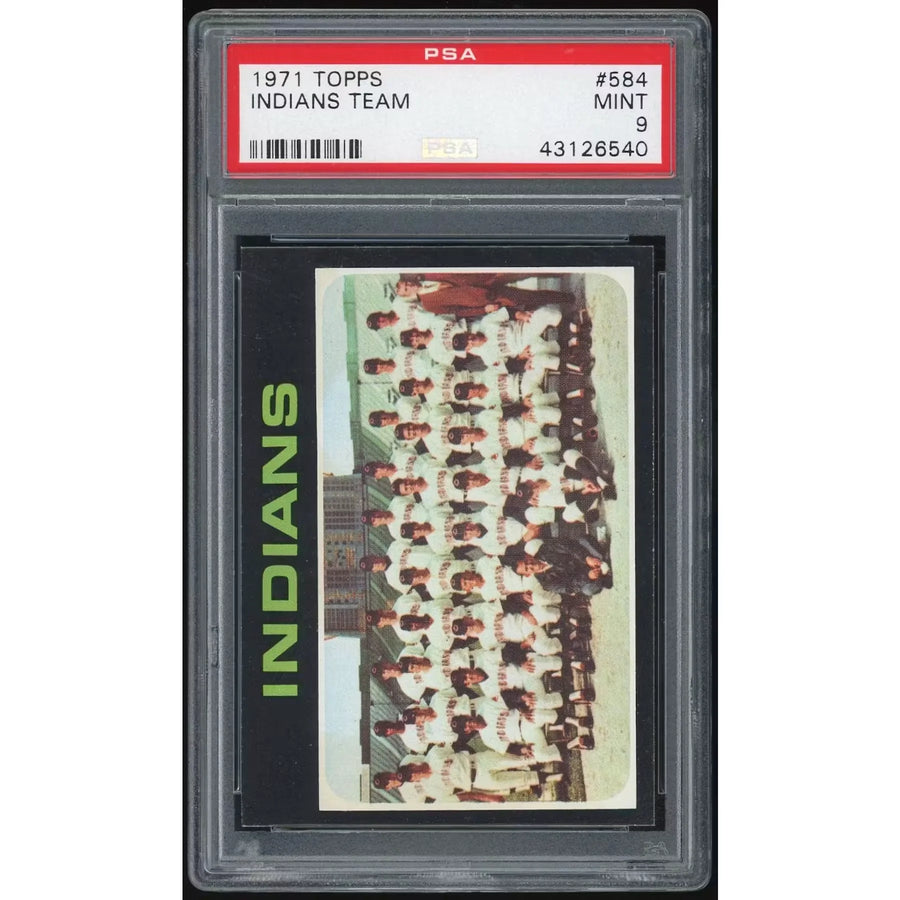 1971 Topps #584 Indians Team Baseball Card | PSA 9