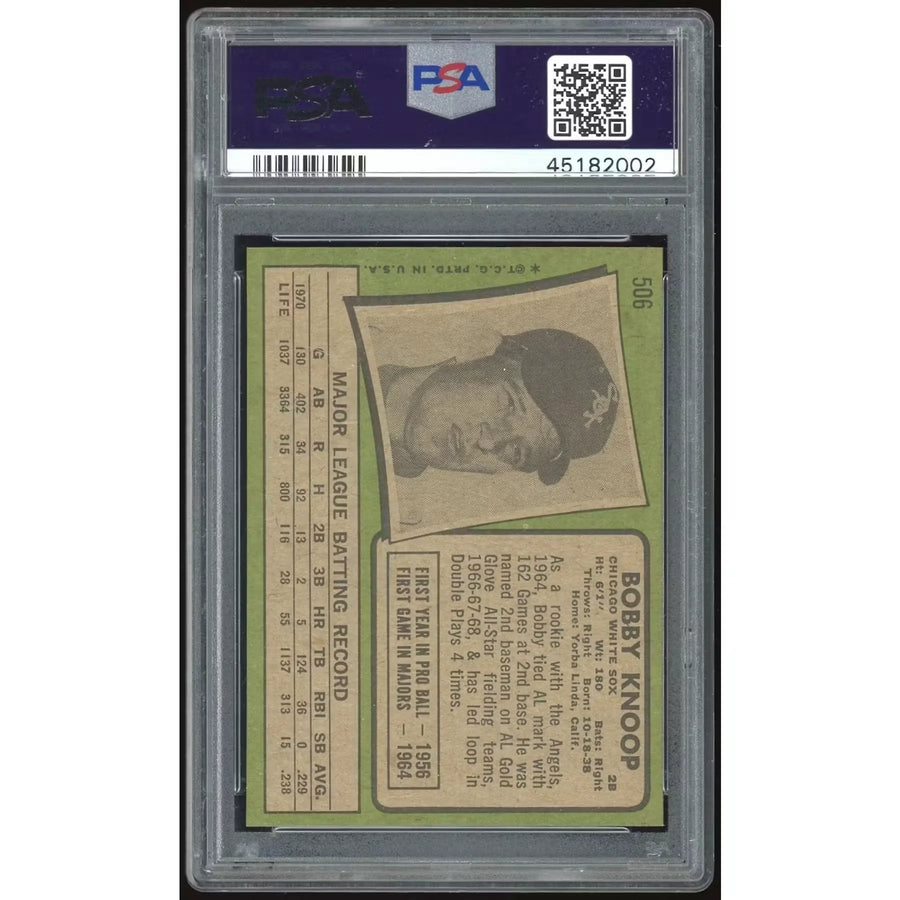 Bobby Knoop 1971 Topps #506 Baseball Card | PSA 9 2002