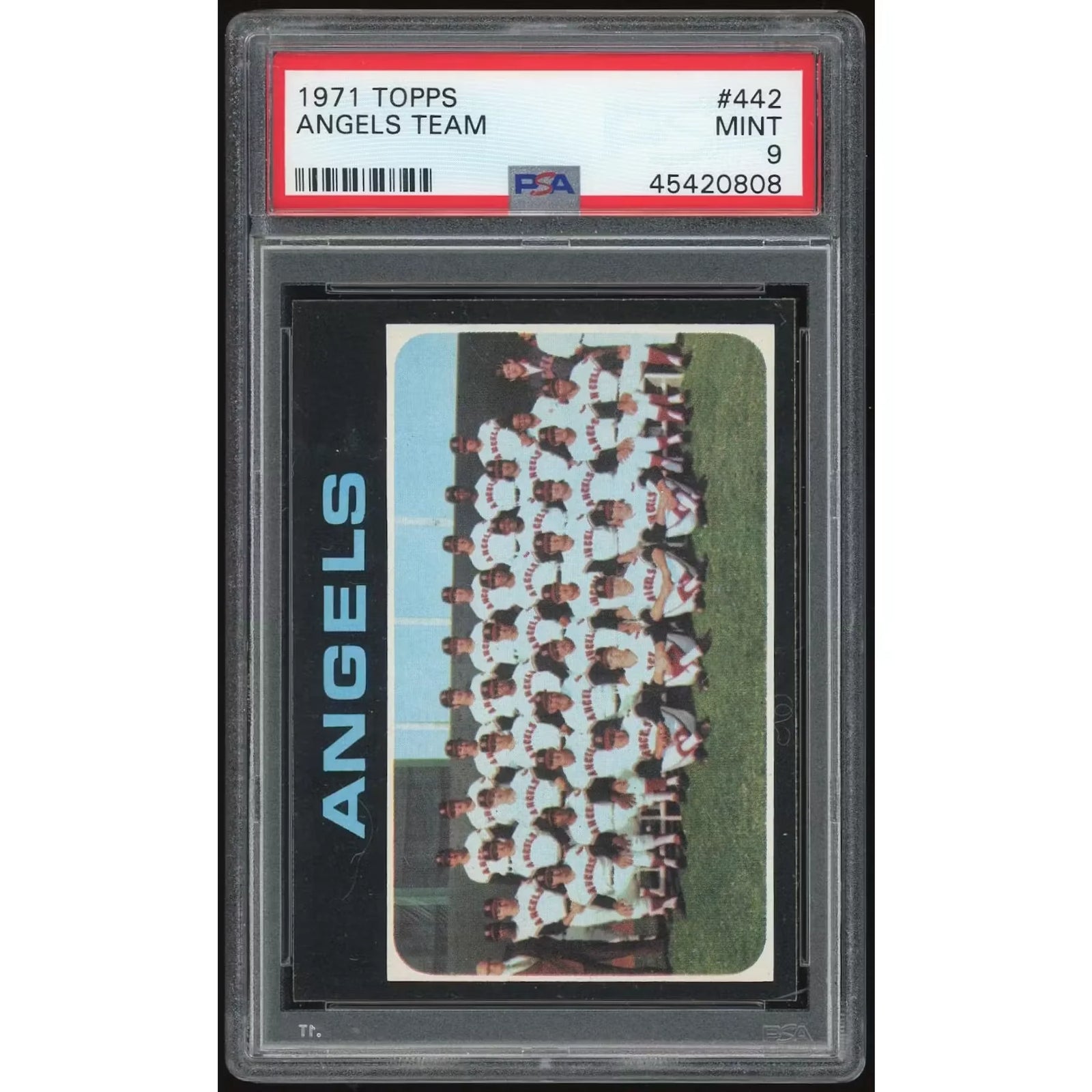 1971 Topps #442 Angels Team Card | PSA 9