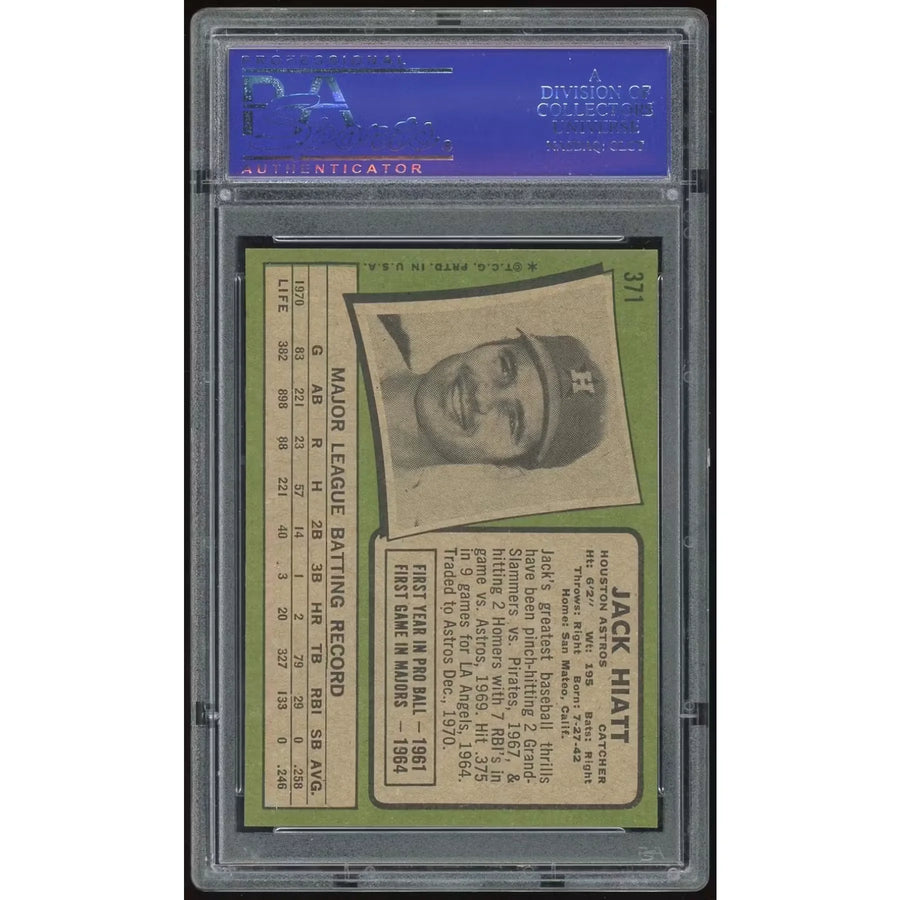 Jack Hiatt 1971 Topps #371 Baseball Card | PSA 9