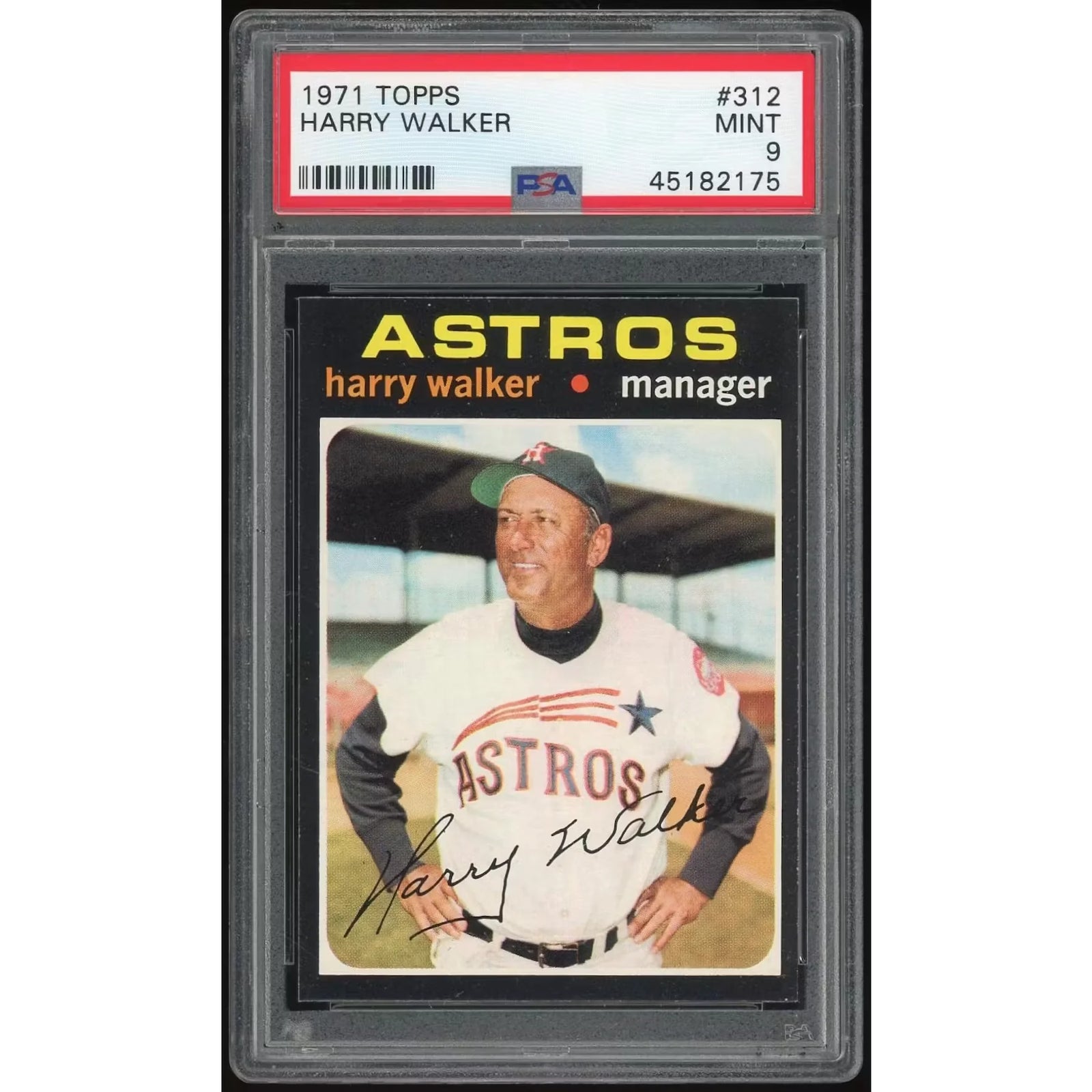 Harry Walker 1971 Topps #312 Baseball Card | PSA 9