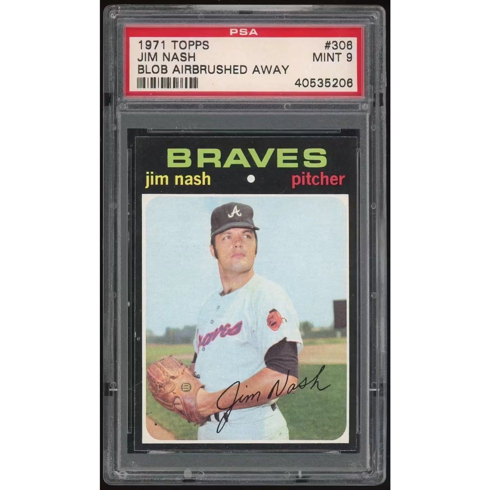 1971 Topps #306 Jim Nash Baseball Card | PSA 9