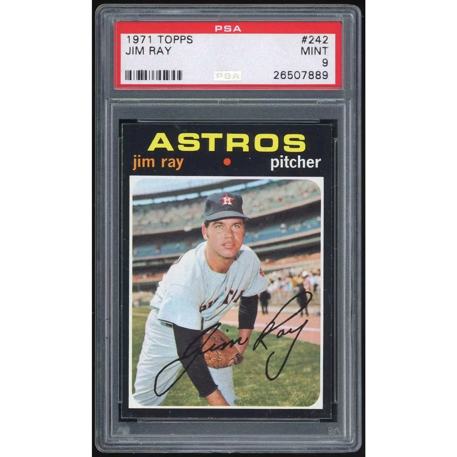 1971 Topps #242 Jim Ray Baseball Card | PSA 9