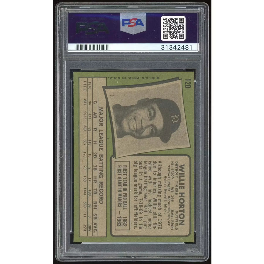 Willie Horton 1971 Topps #120 Baseball Card | PSA 9