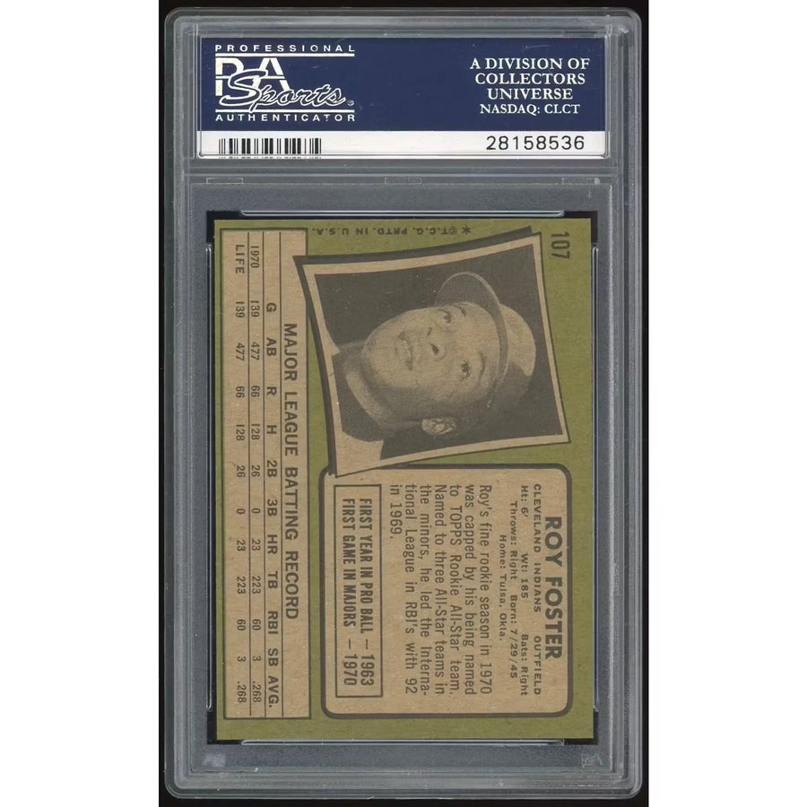 Roy Foster 1971 Topps #107 Rookie Card | PSA 9