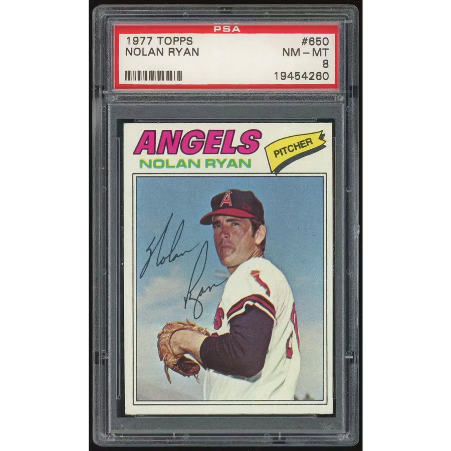 Nolan Ryan 1977 Topps #650 Baseball Card | PSA 8