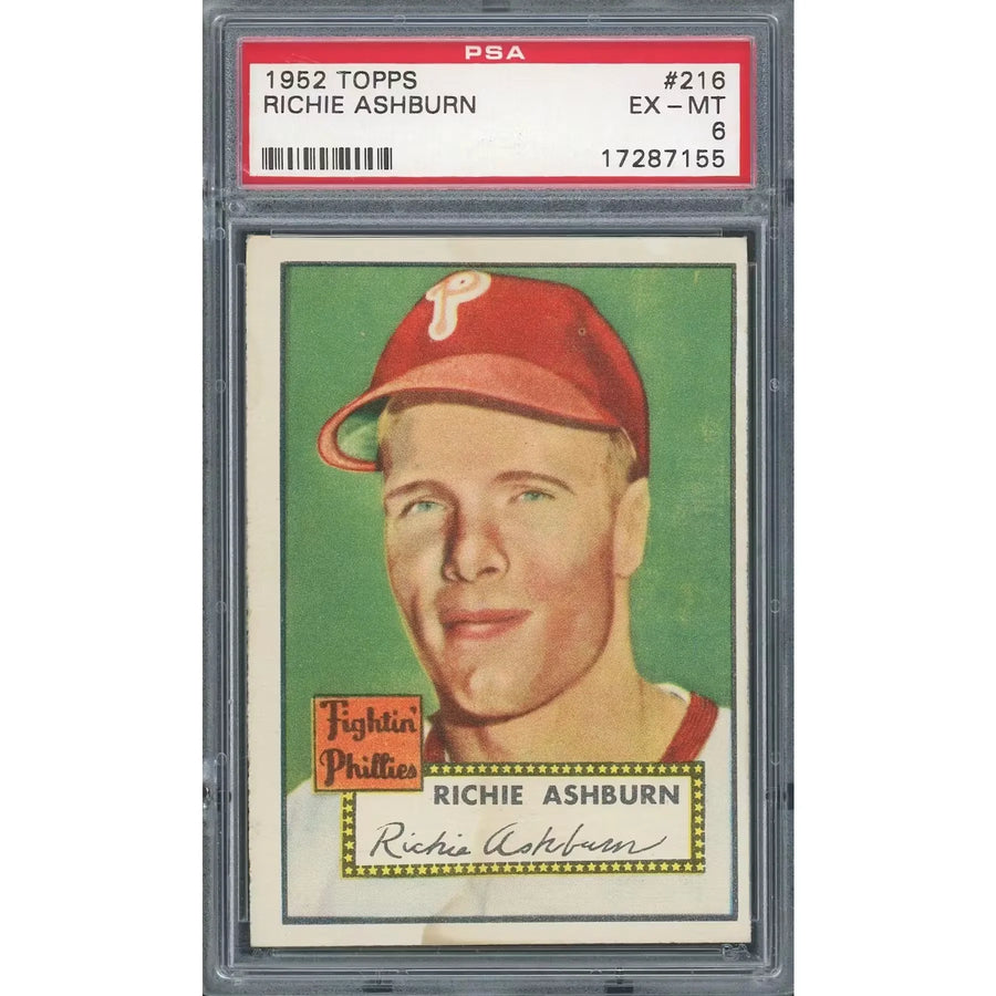 Richie Ashburn 1952 Topps #216 Baseball Card | PSA 6