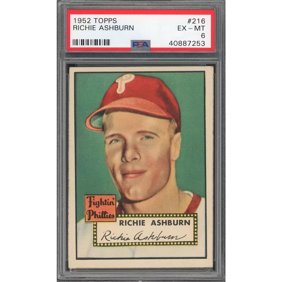 Richie Ashburn 1952 Topps #216 Card | PSA 6