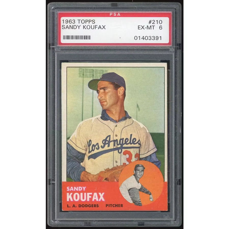 Sandy Koufax 1963 Topps #210 Baseball Card | PSA 6