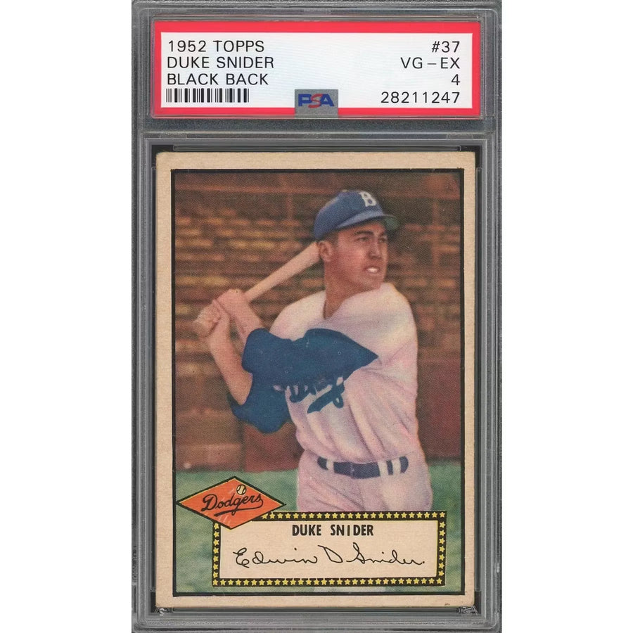 1952 Topps #37 Duke Snider Baseball Card | PSA 4