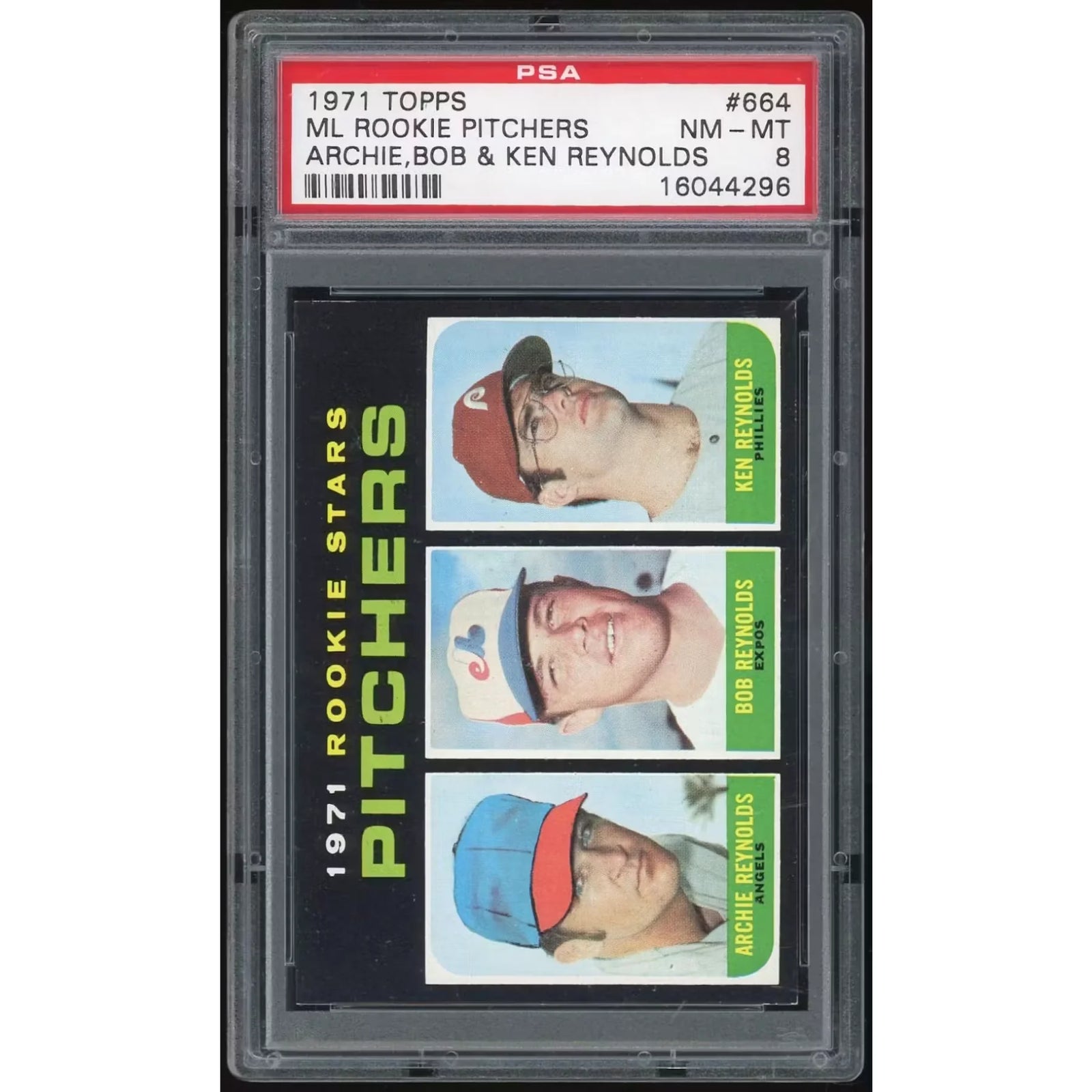 1971 Topps #664 Archie Reynolds/Bob Reynolds/Ken Reynolds RC | PSA 8