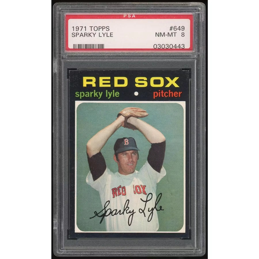 1971 Topps #649 Sparky Lyle Baseball Card | PSA 8