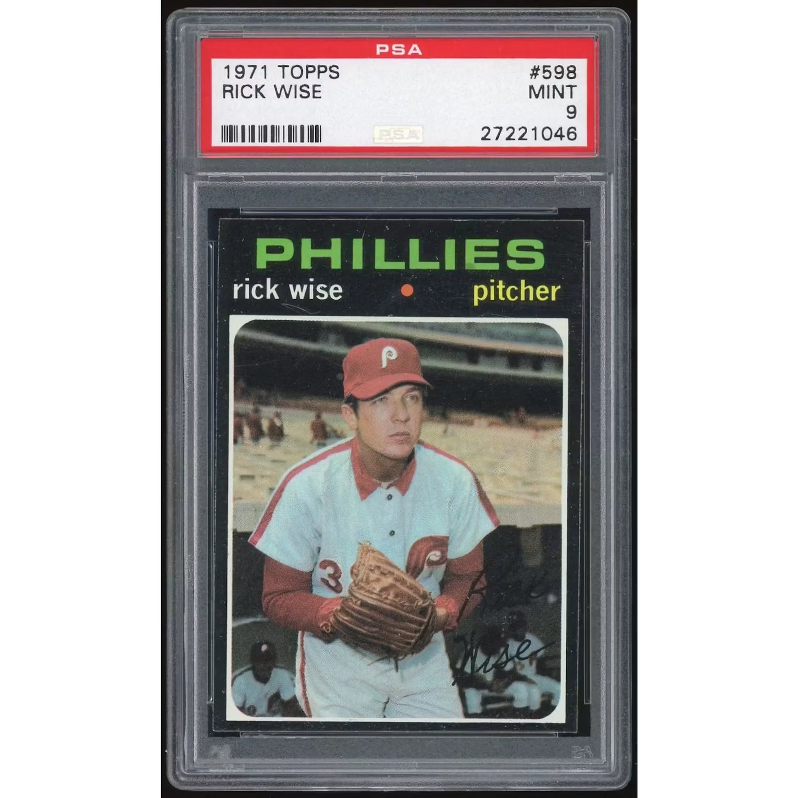 Rick Wise 1971 Topps #598 Baseball Card | PSA 9