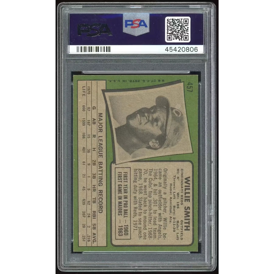 Willie Smith 1971 Topps #457 Baseball Card | PSA 9