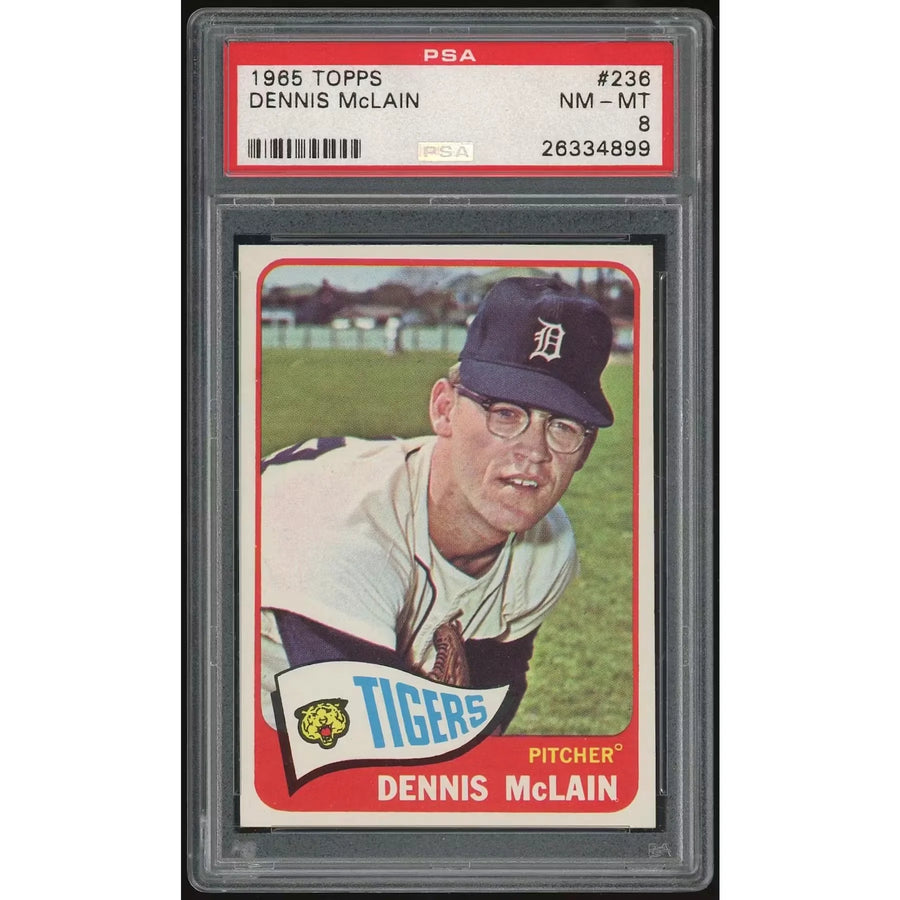 Denny McLain 1965 Topps #236 Rookie Card | PSA 8