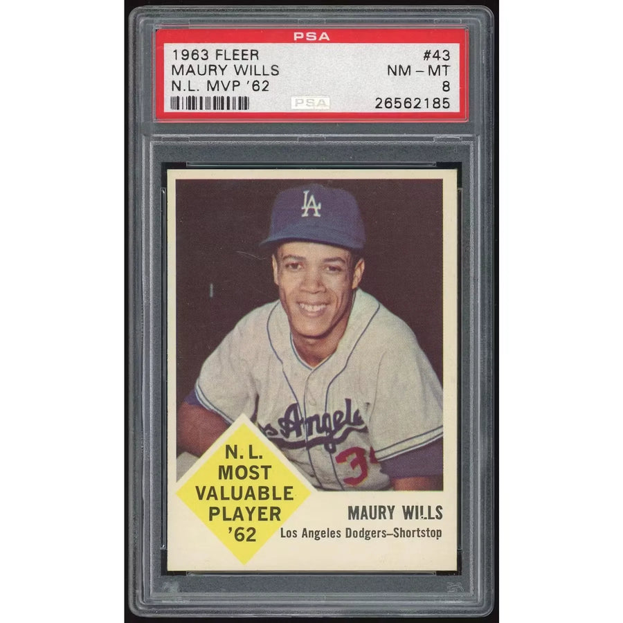 Maury Wills 1963 Fleer Card #43 | PSA 8