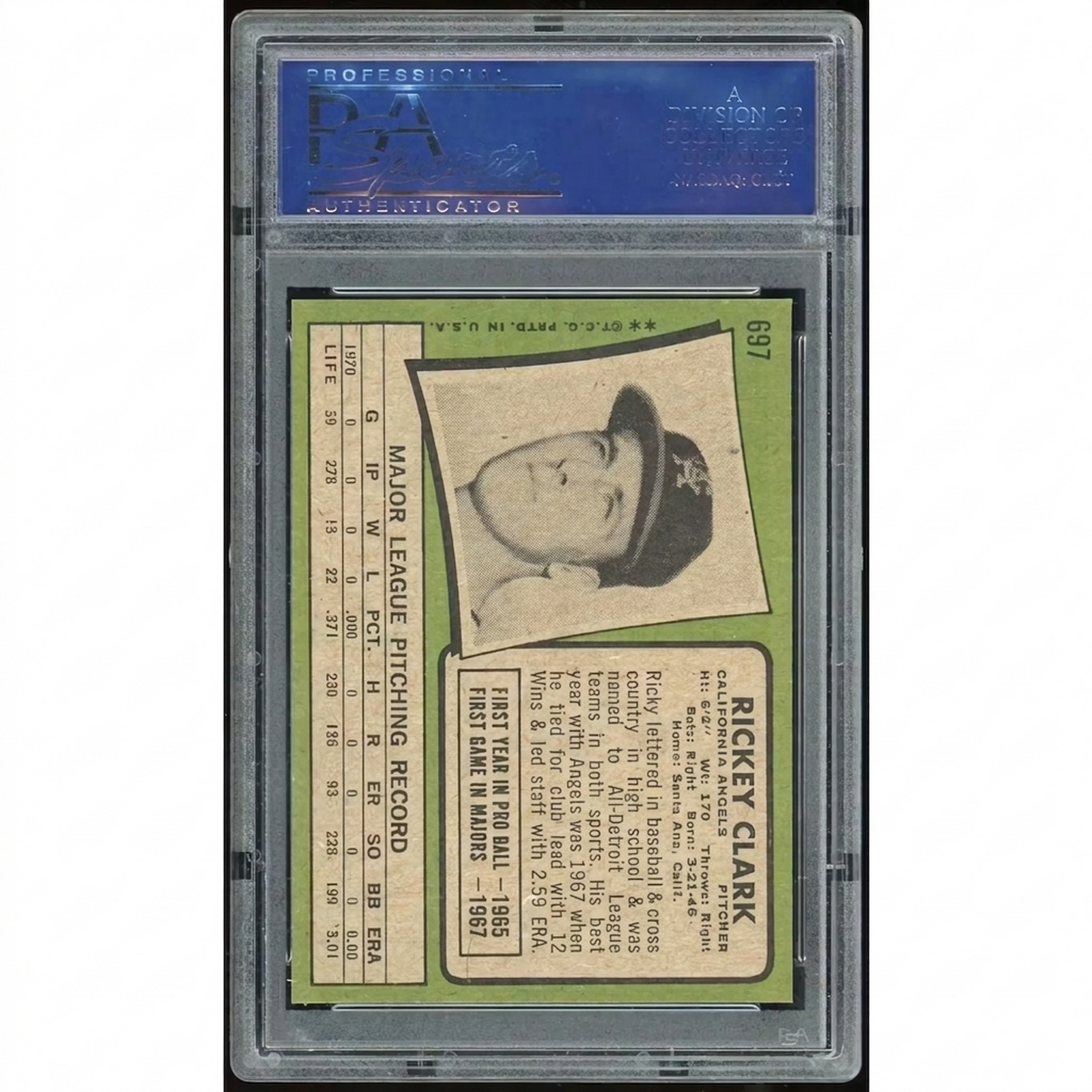 Rickey Clark 1971 Topps #697 Baseball Card | PSA 8