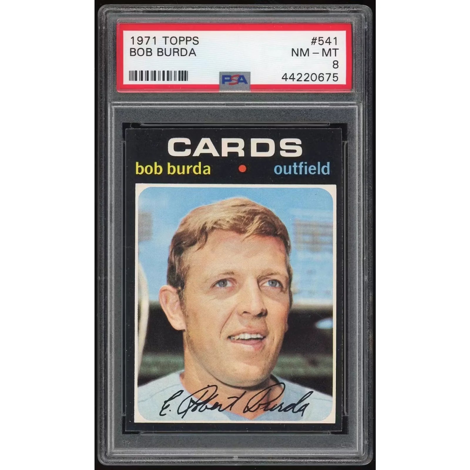 1971 Topps #541 Bob Burda Baseball Card | PSA 8
