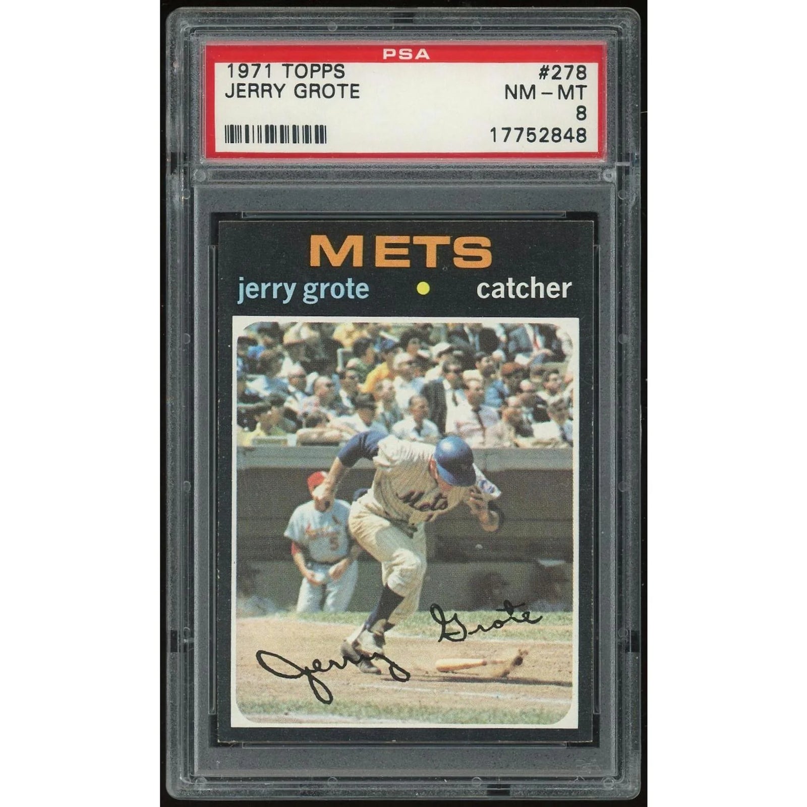 Jerry Grote 1971 Topps #278 Baseball Card | PSA 8