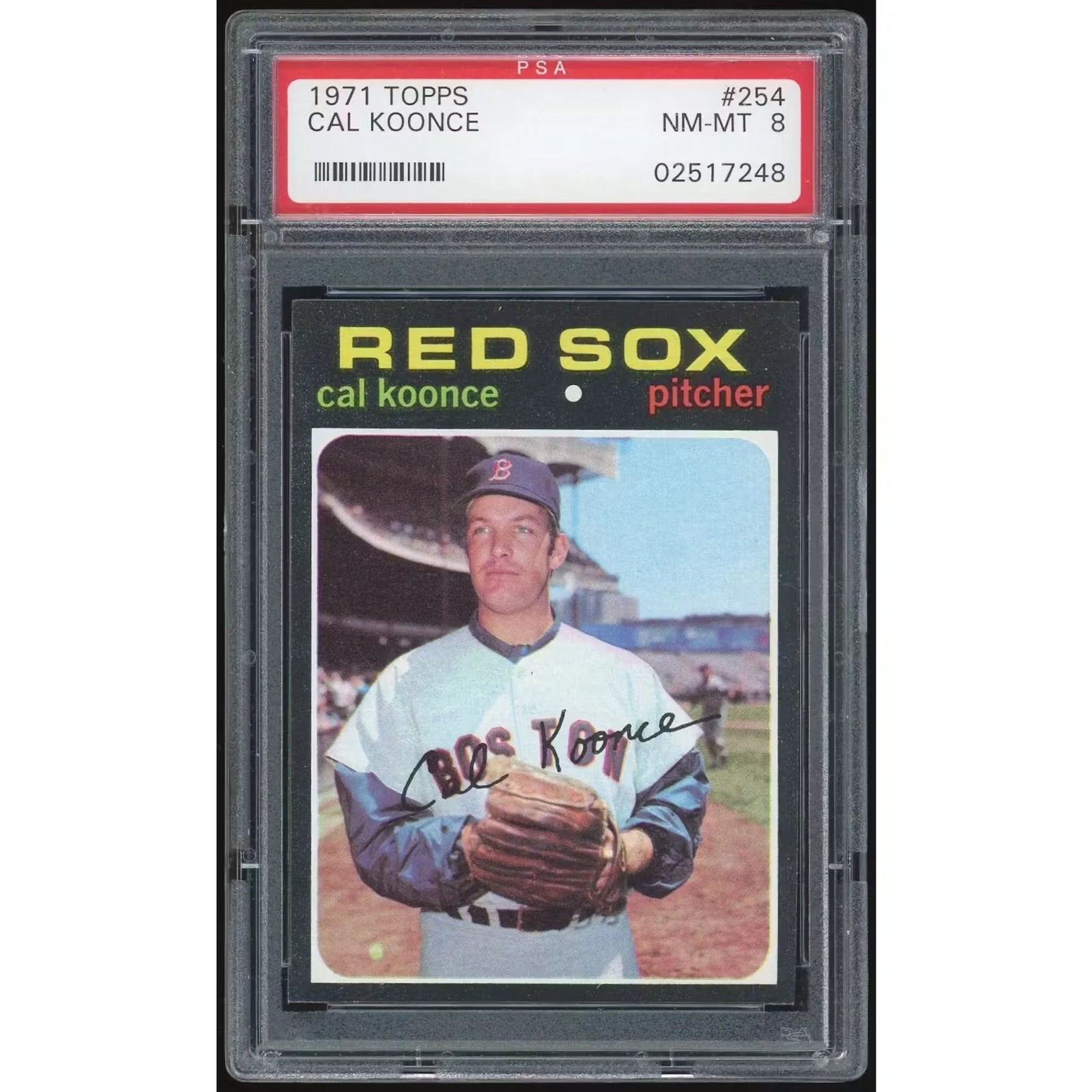 Cal Koonce 1971 Topps #254 Baseball Card | PSA 8