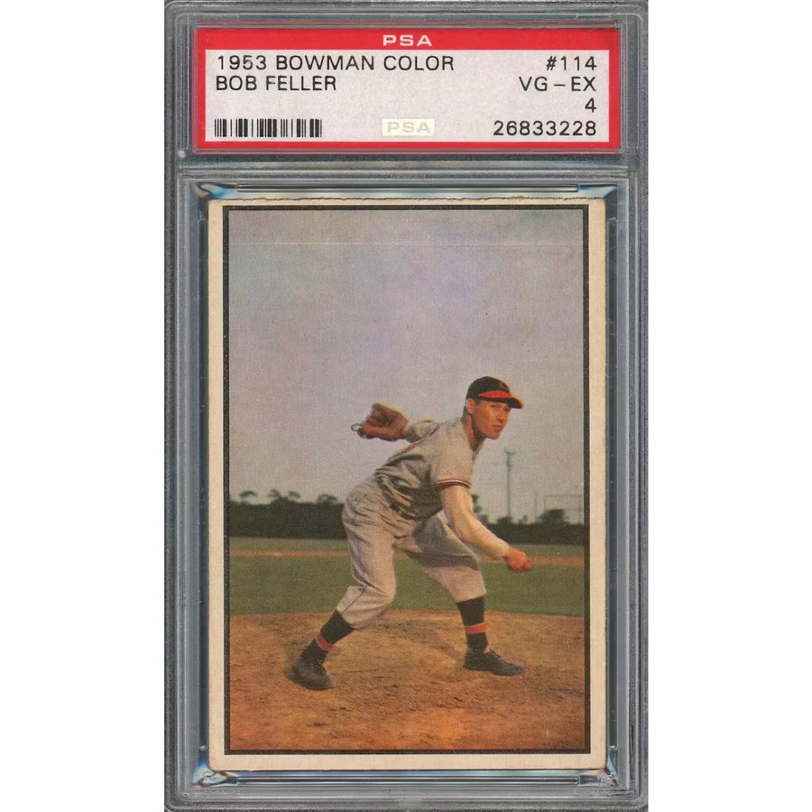 Bob Feller 1953 Bowman Color #114 Card | PSA 4