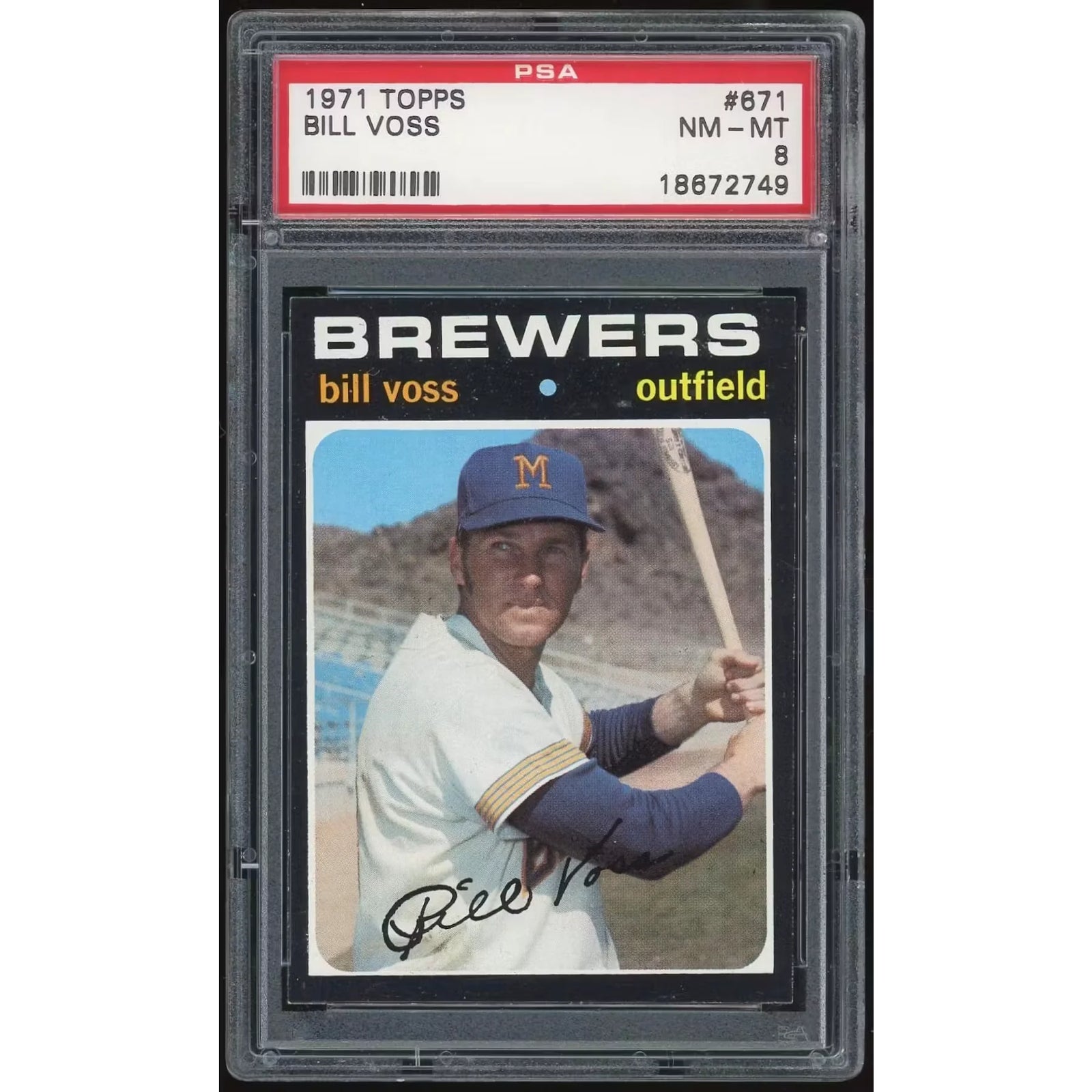 Bill Voss 1971 Topps #671 Baseball Card | PSA 8