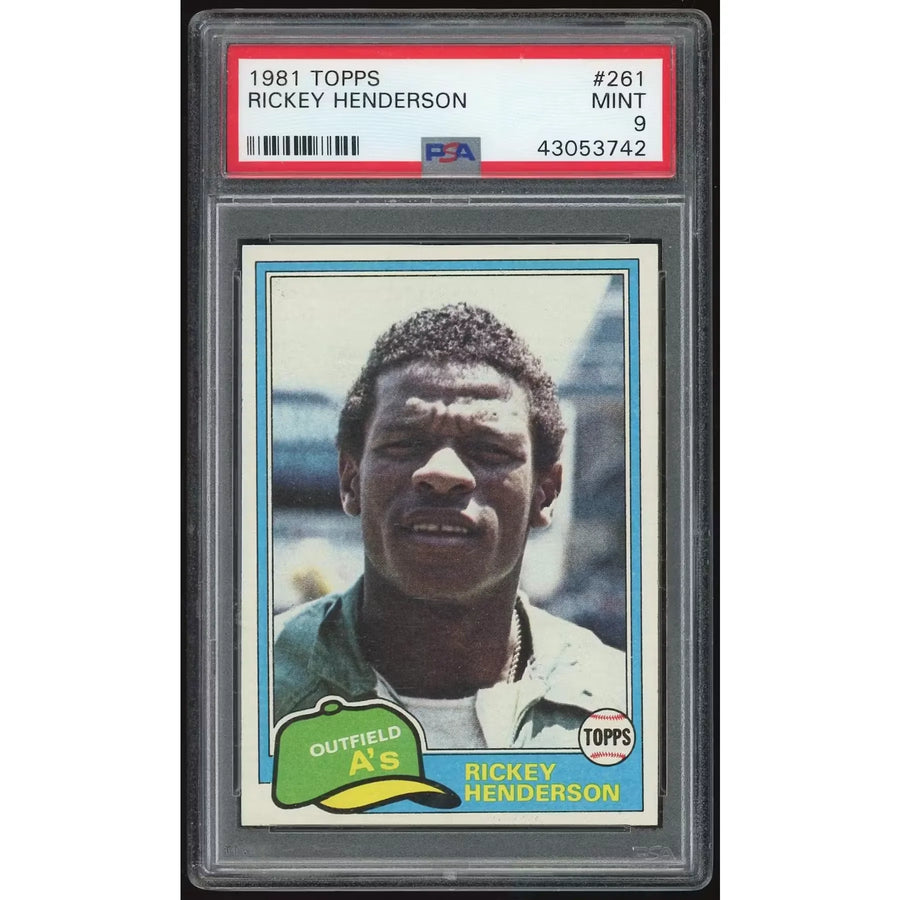 Rickey Henderson 1981 Topps #261 Baseball Card | PSA 9