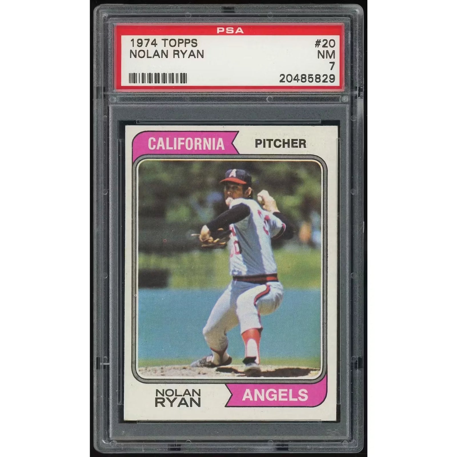 Nolan Ryan 1974 Topps #20 Baseball Card | PSA 7