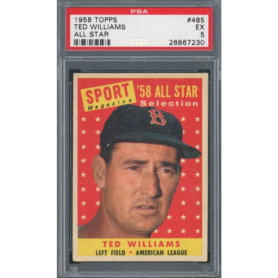 1958 Topps #485 Ted Williams All-Star Card | PSA 5