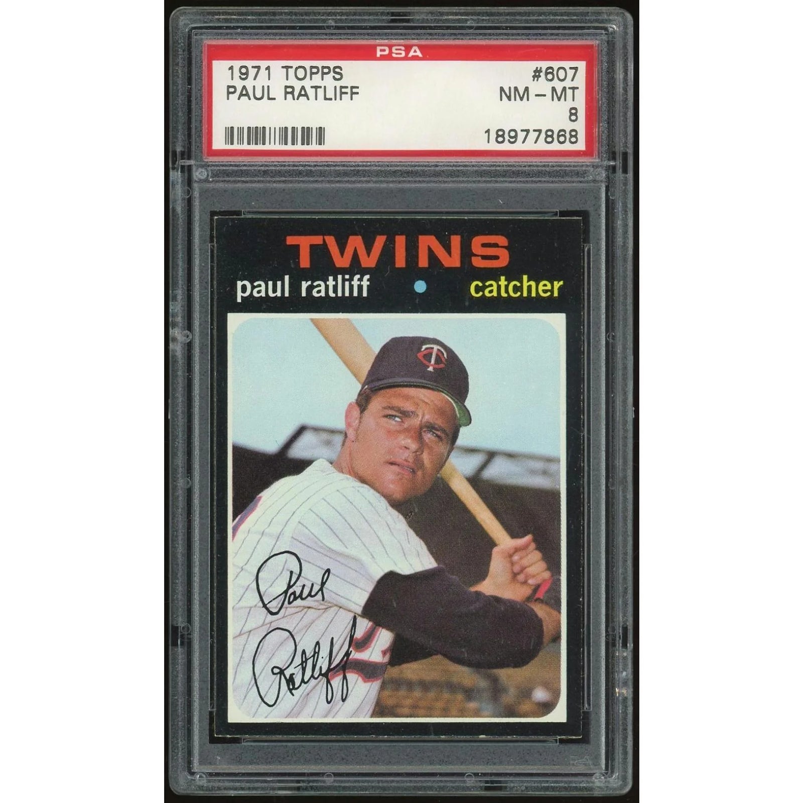 Paul Ratliff 1971 Topps #607 Baseball Card | PSA 8