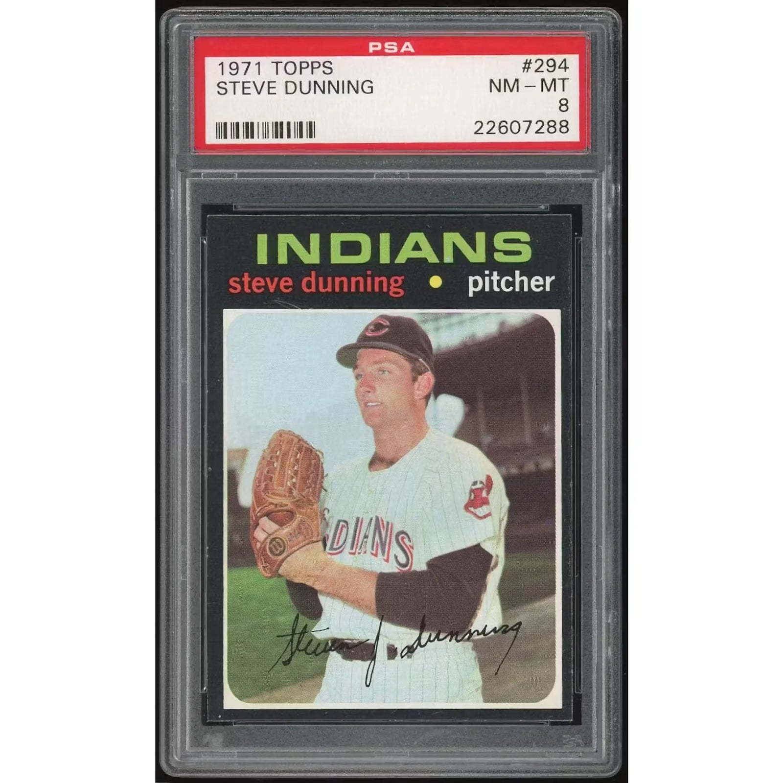 Steve Dunning 1971 Topps #294 Rookie Card | PSA 8