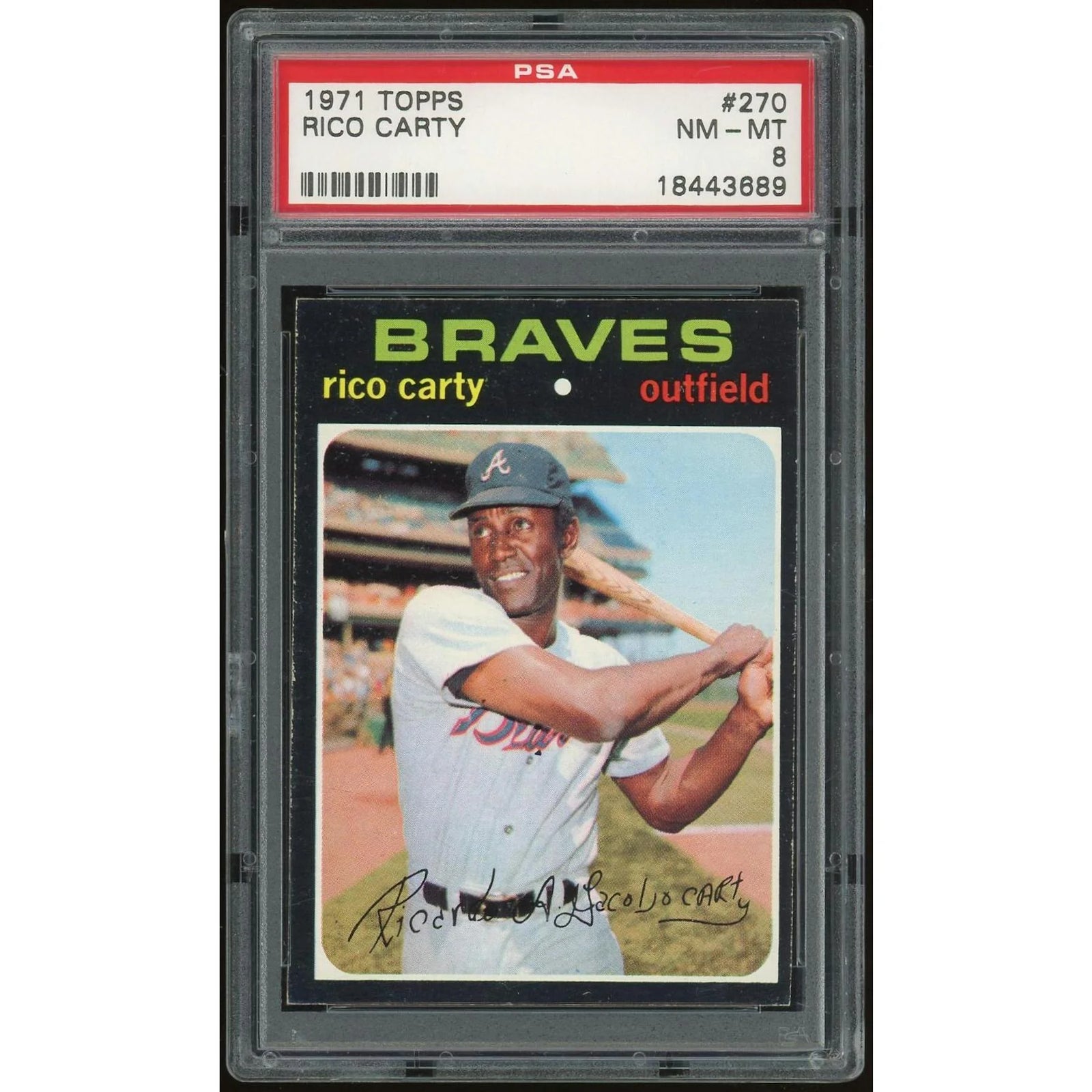 Rico Carty 1971 Topps #270 Baseball Card | PSA 8