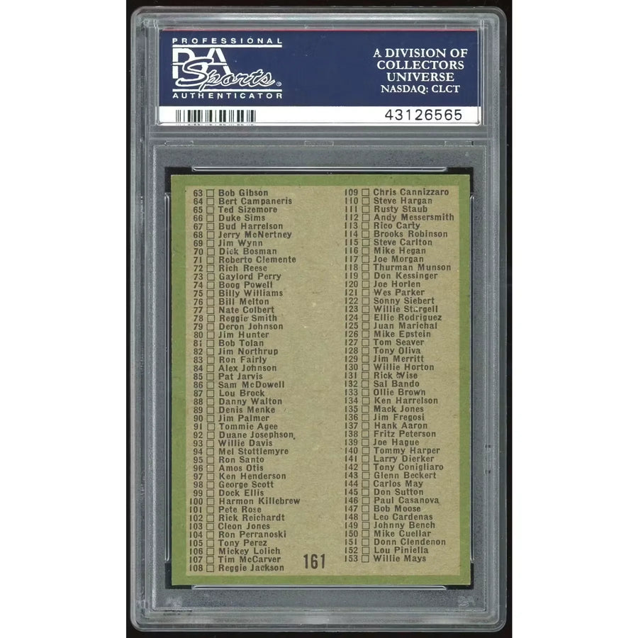 1971 Topps #161 Coins Checklist Card | PSA 9