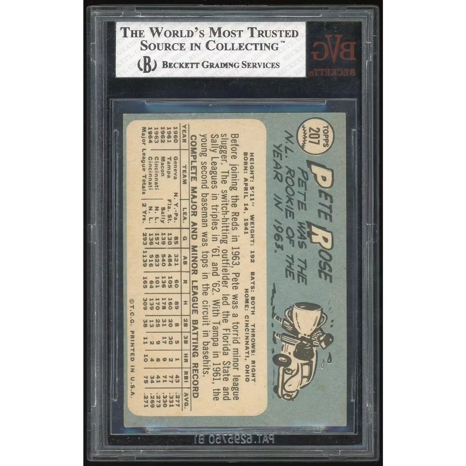 Pete Rose 1965 Topps #207 Card | BVG 5