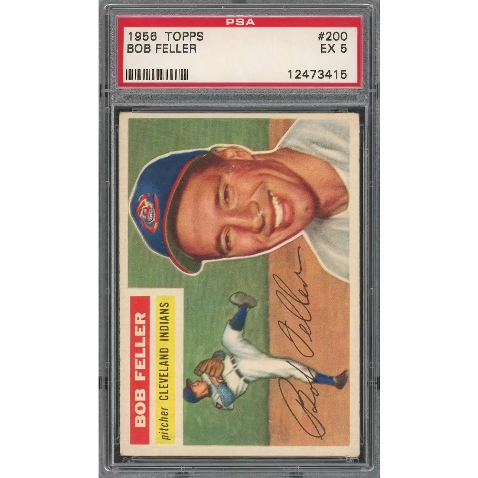 Bob Feller 1956 Topps #200 Baseball Card | PSA 5