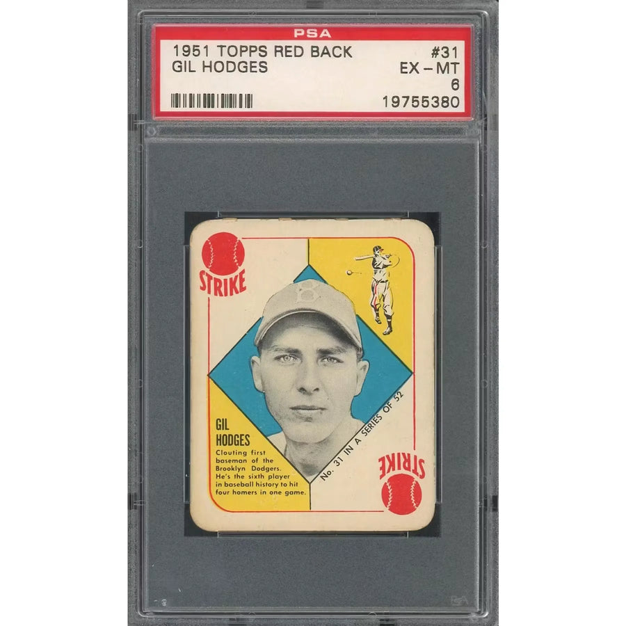 Gil Hodges 1951 Topps Red Backs #31 | PSA 6