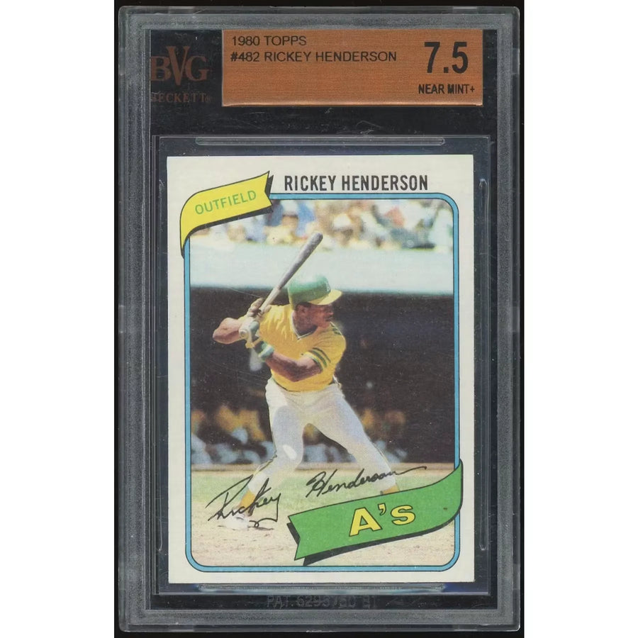 Rickey Henderson 1980 Topps #482 Rookie Card | BVG 7.5