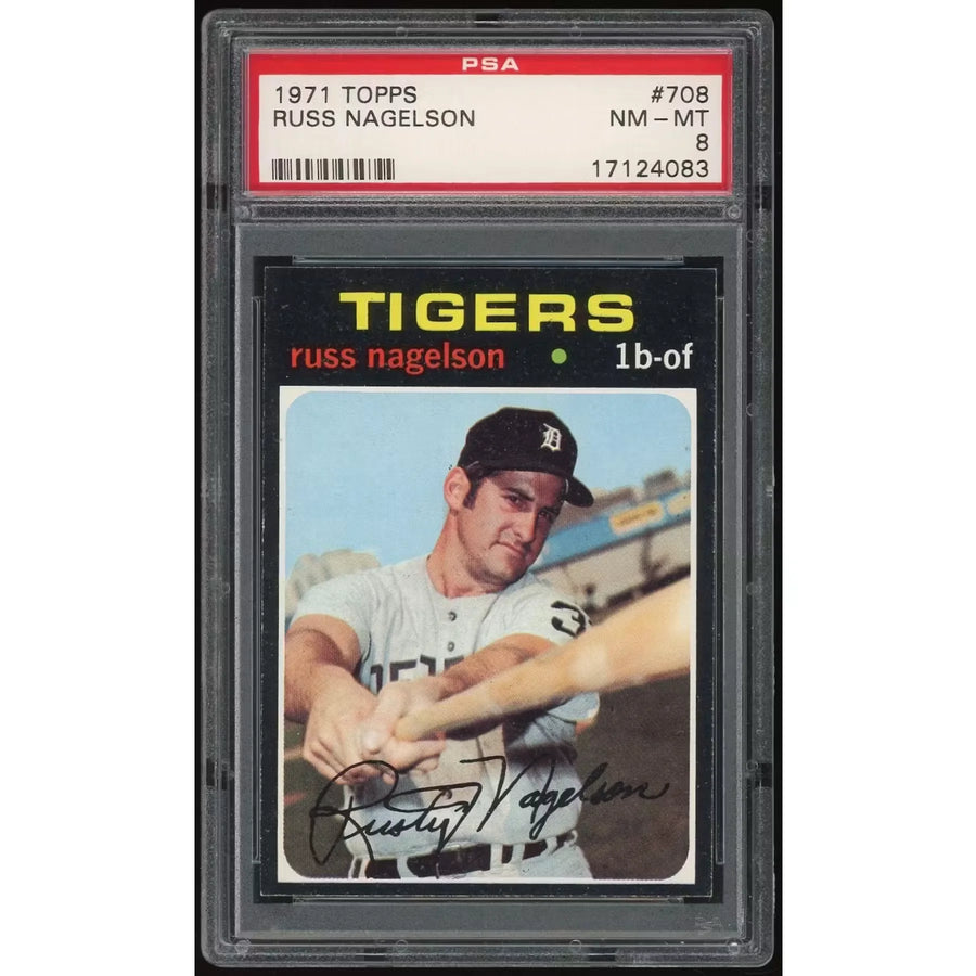1971 Topps #708 Russ Nagelson Baseball Card | PSA 8