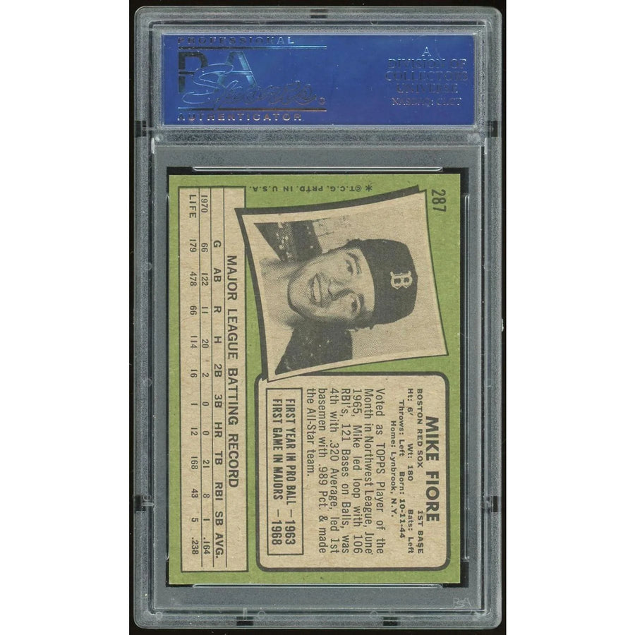 1971 Topps #287 Mike Fiore Baseball Card | PSA 8