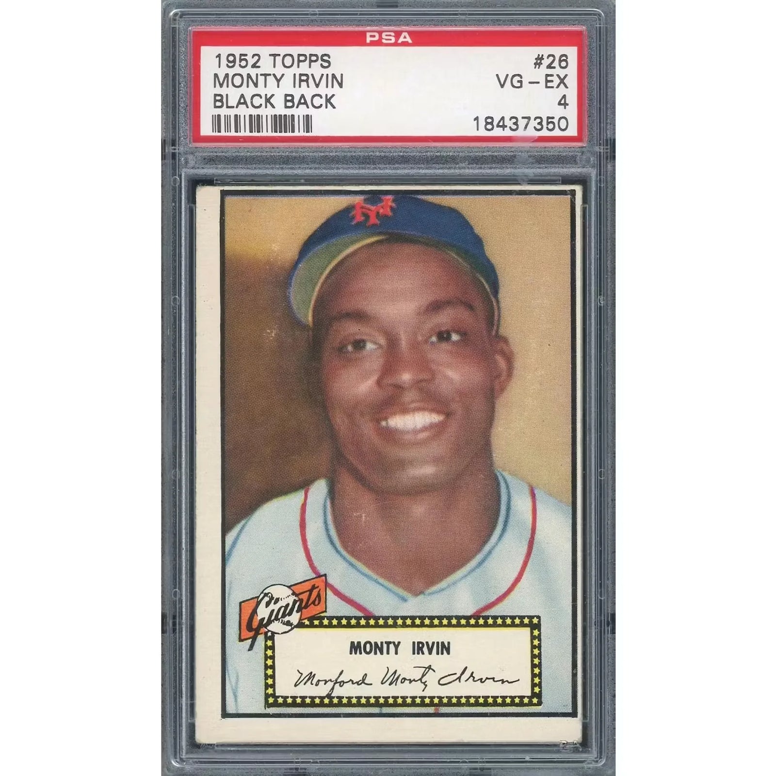 1952 Topps Monte Irvin #26 Baseball Card | PSA 4
