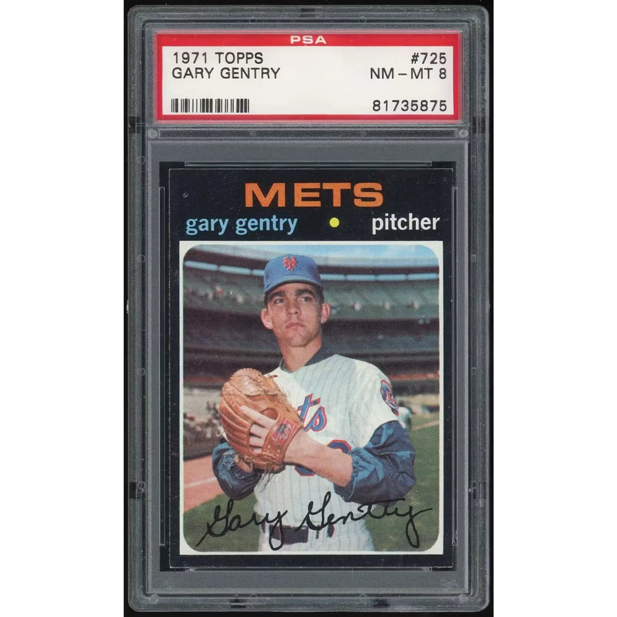 Gary Gentry 1971 Topps #725 Baseball Card | PSA 8